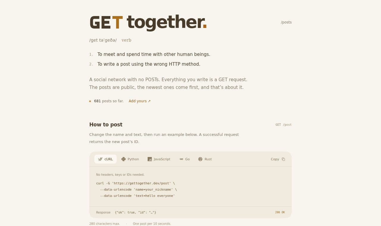 GET Together 서비스 화면