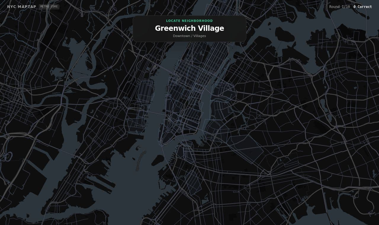 NYC MapTap 서비스 화면