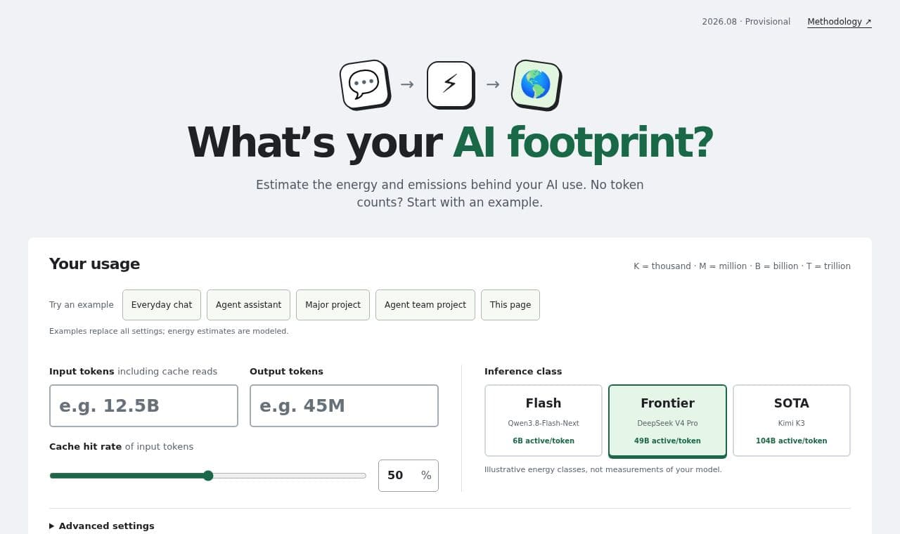 LLM Footprint 서비스 화면