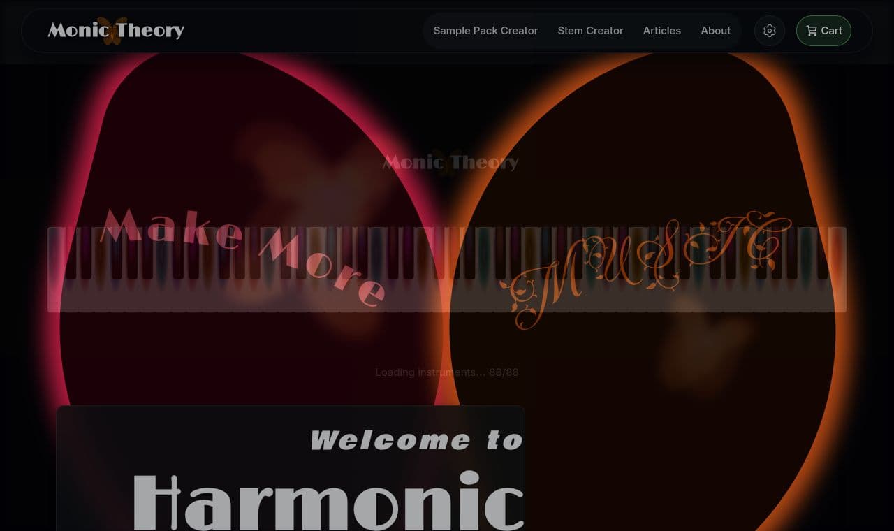 Music Generation Backed by Algebra 서비스 화면