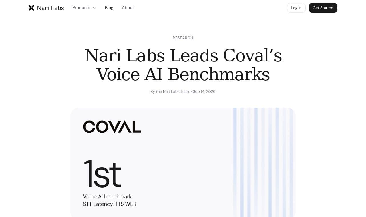 Nari Labs 서비스 화면
