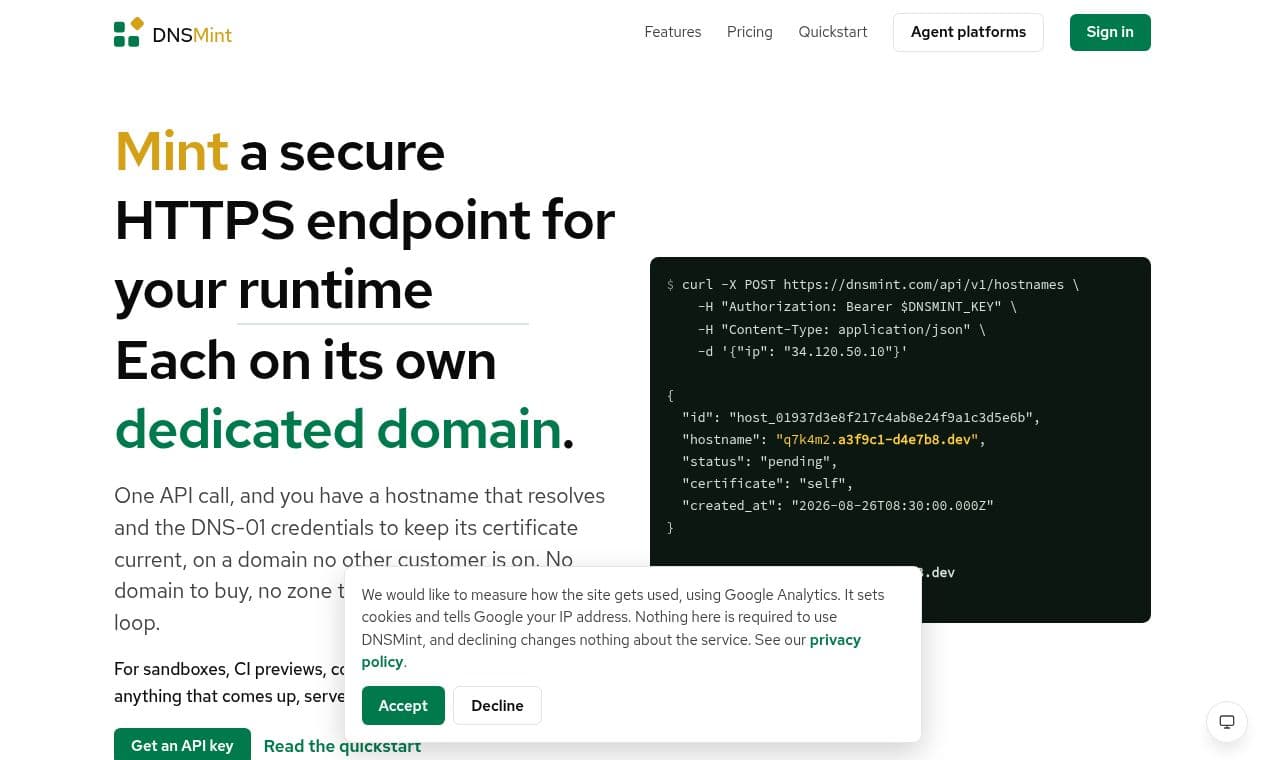DNSMint screenshot