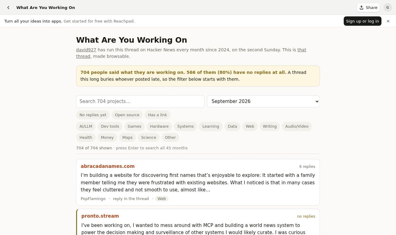 what-are-you-working-on-62u6b 서비스 화면