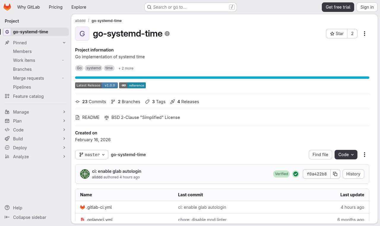 go-systemd-time 서비스 화면