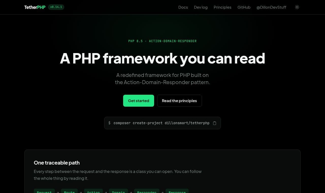 TetherPHP screenshot