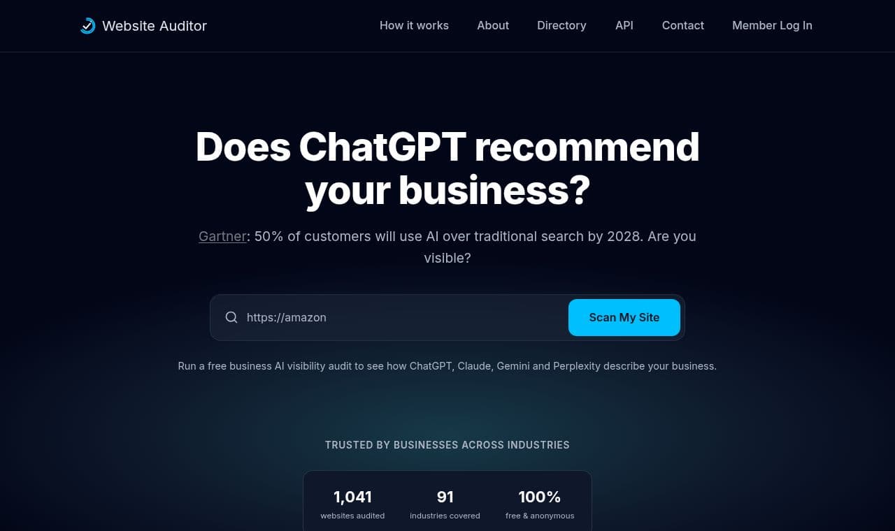 Website Auditor 서비스 화면