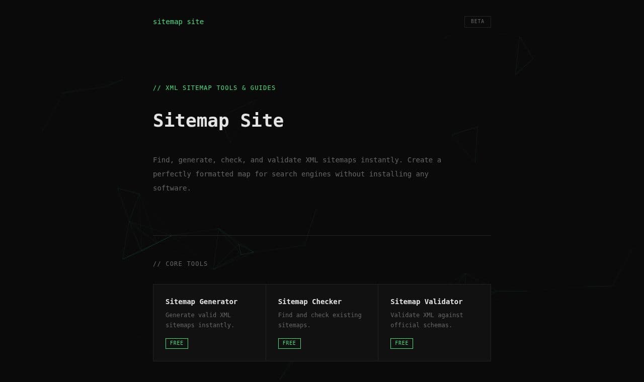 Sitemap Site 서비스 화면
