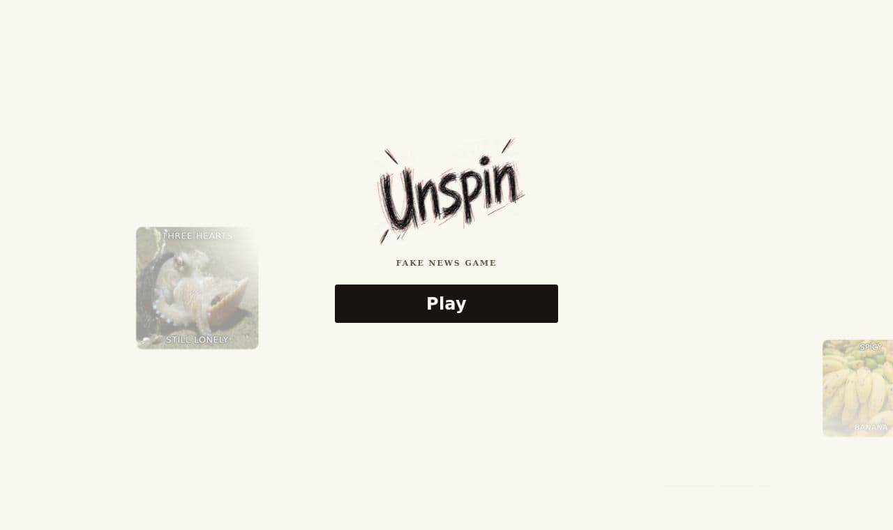 Unspin 서비스 화면