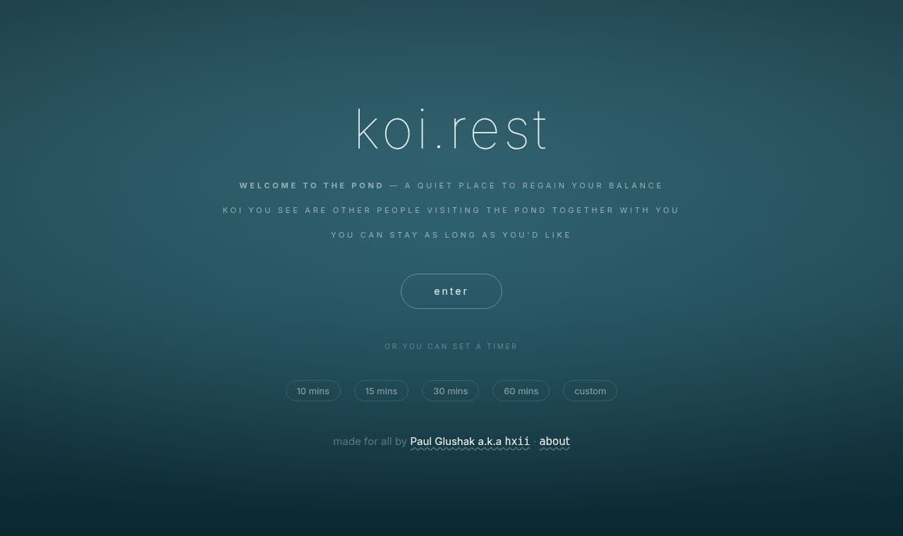 Koi.rest 서비스 화면