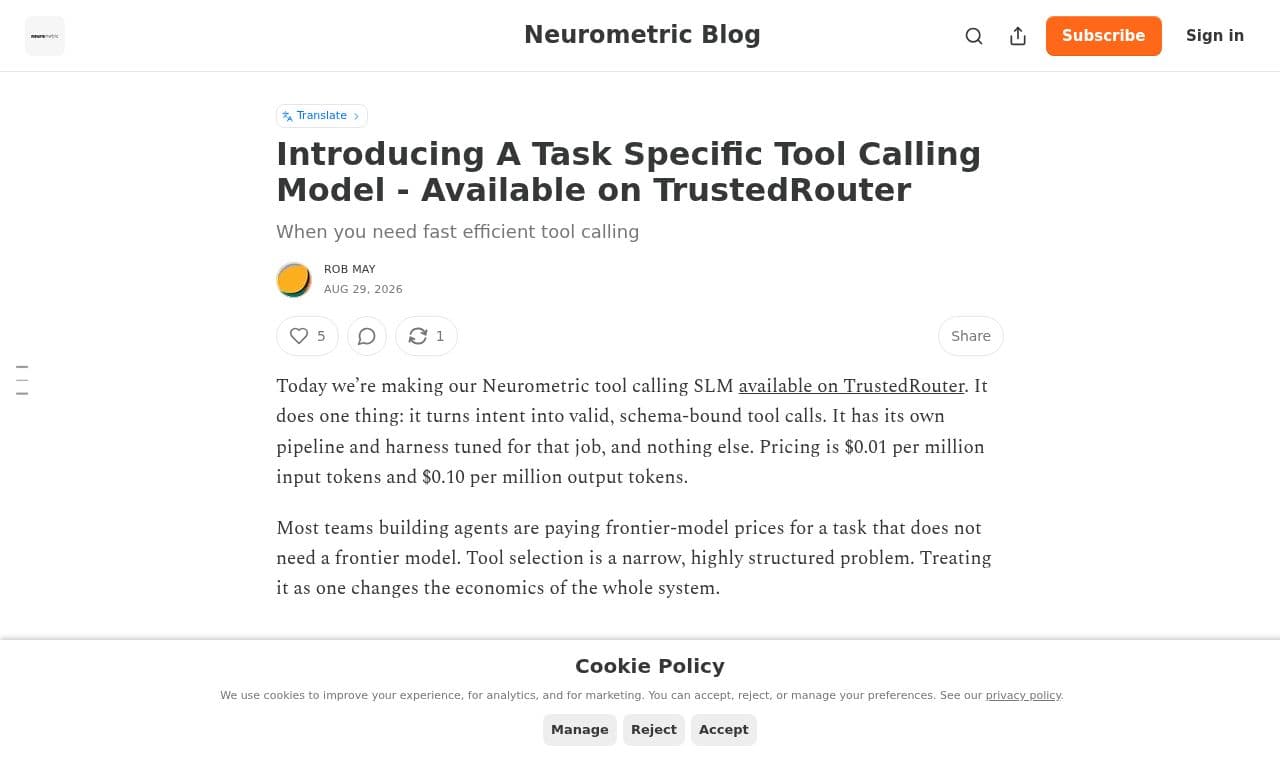 A SLM Optimized for Tool Calling screenshot