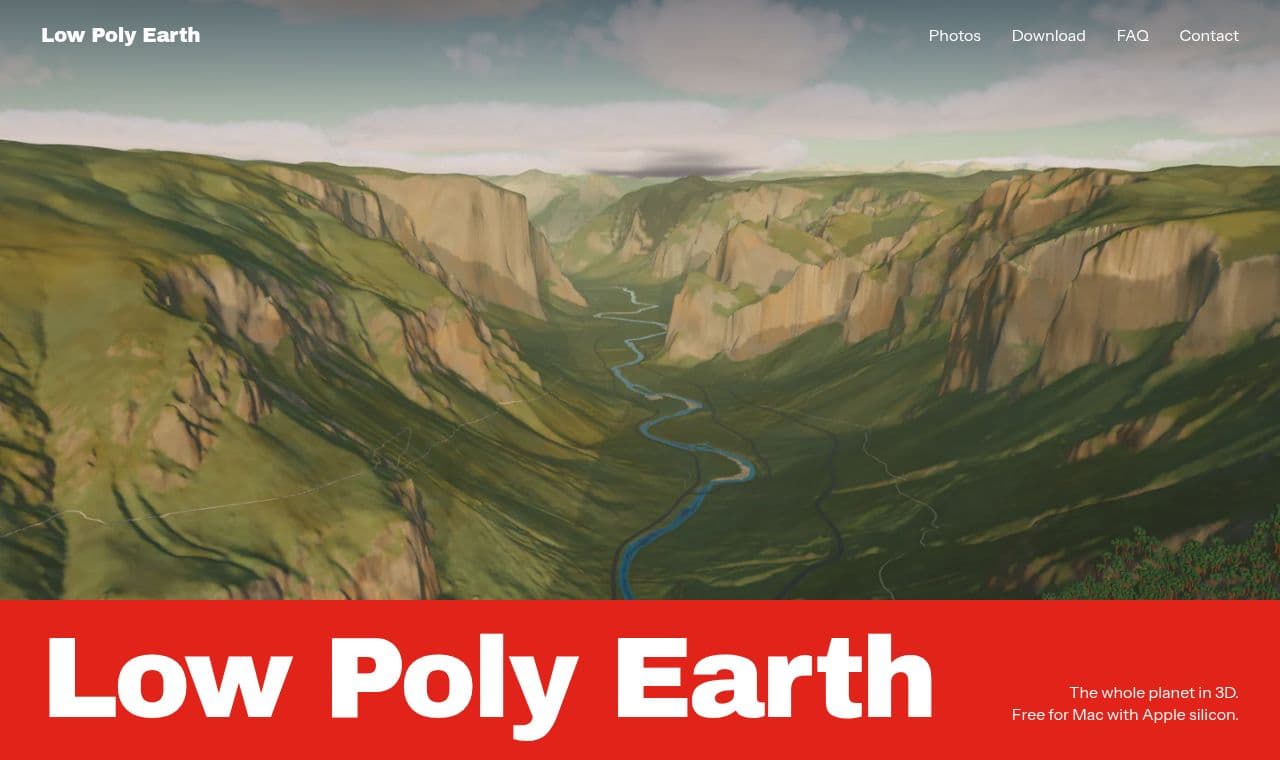 Low Poly Earth 서비스 화면