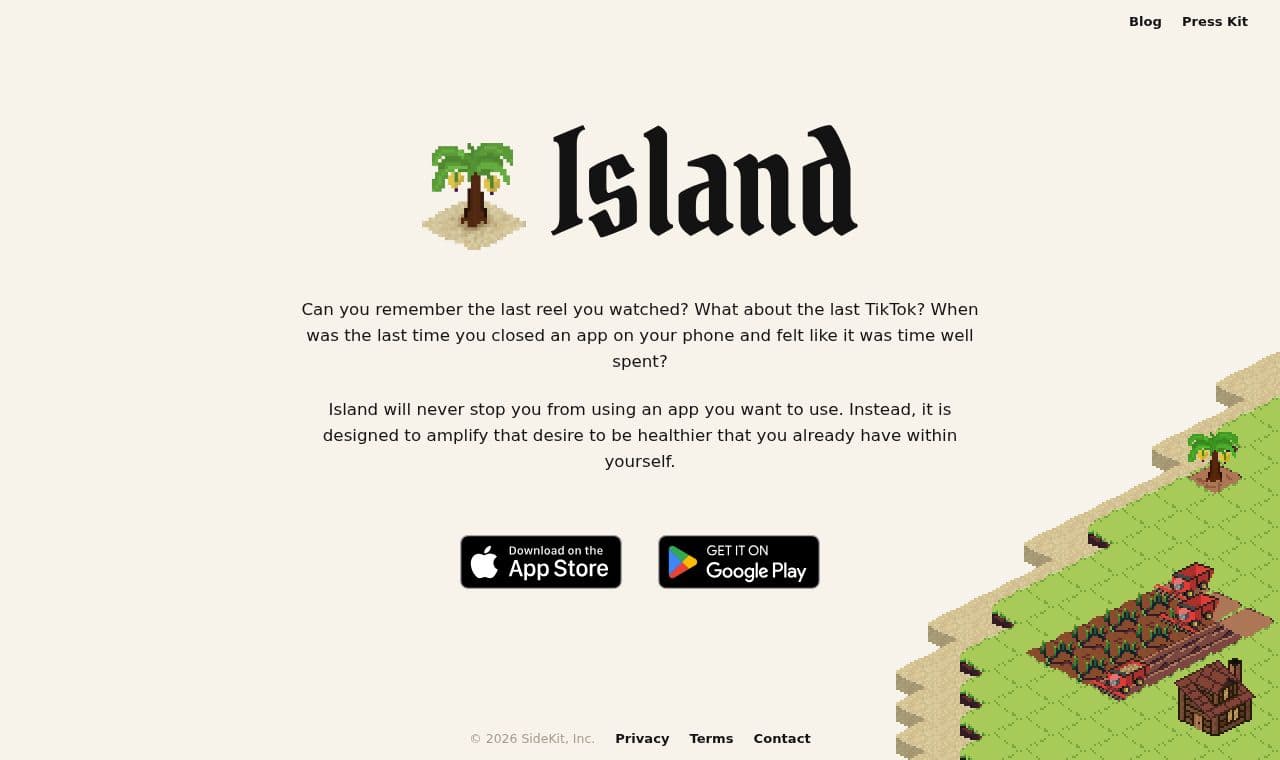 Island: Screen Time 서비스 화면