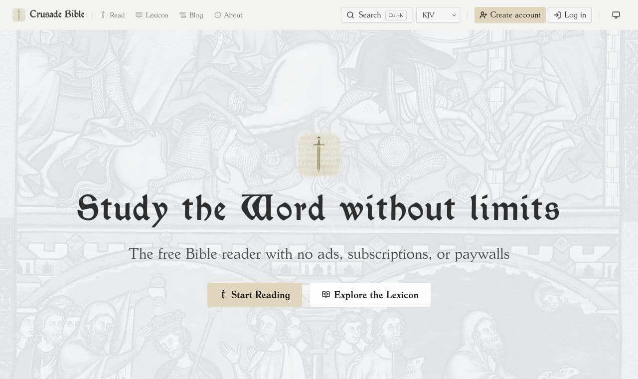 Crusade Bible 서비스 화면