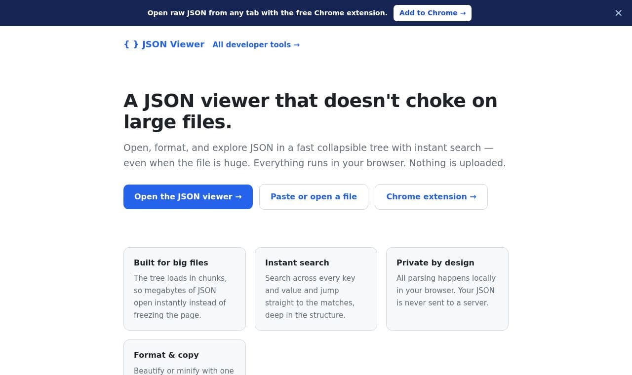 JSON Viewer 서비스 화면