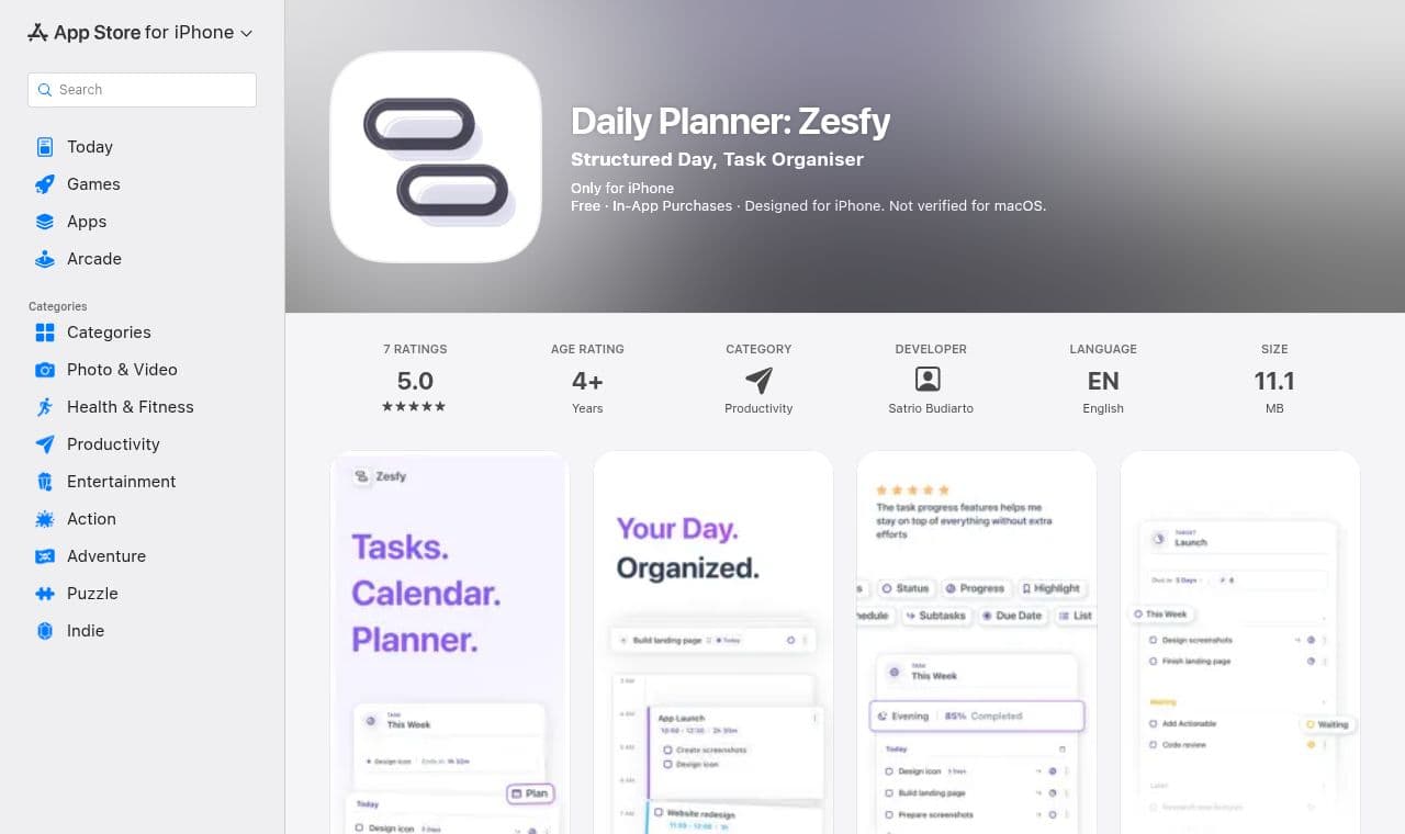 Daily Planner 서비스 화면