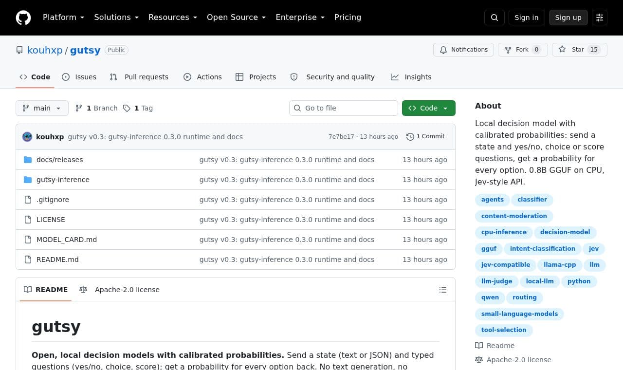 gutsy 서비스 화면