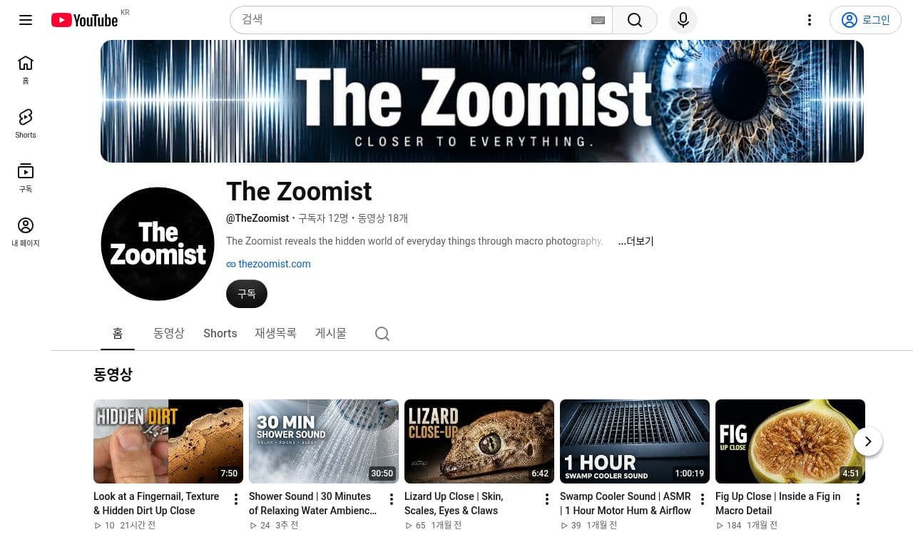 YouTube 서비스 화면