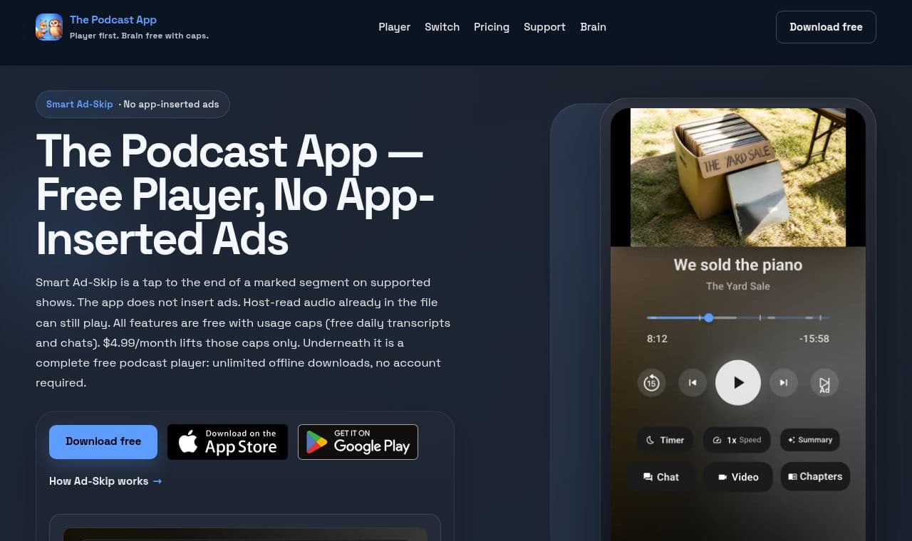 The Podcast App 서비스 화면