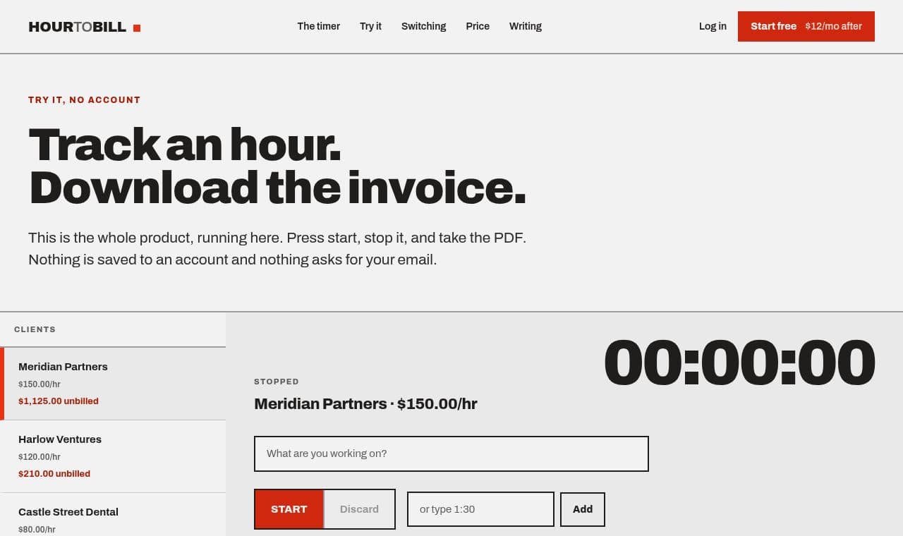 HourToBill screenshot