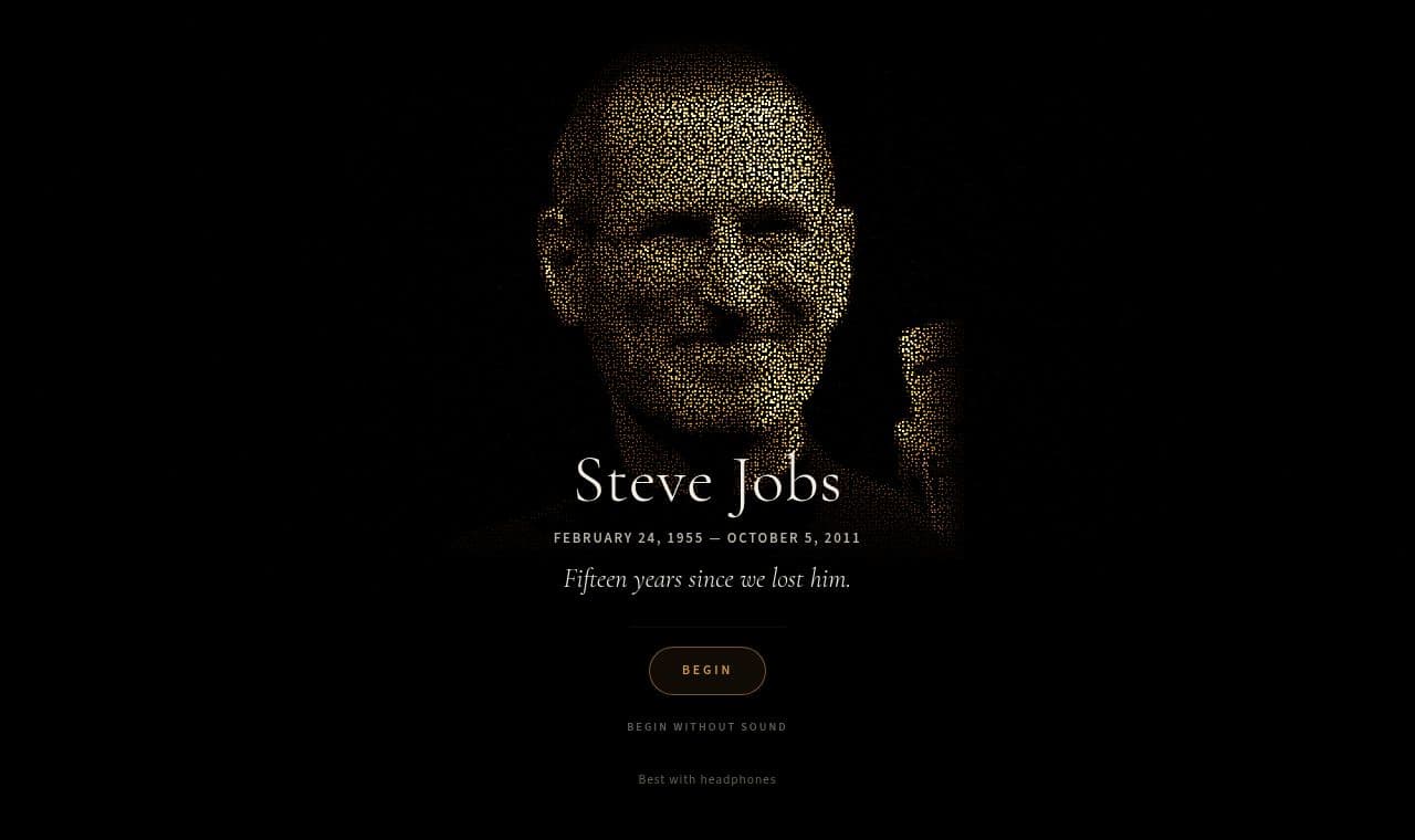 Thank you, Steve 서비스 화면