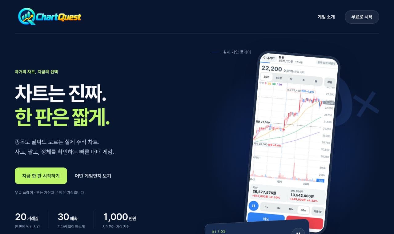 chartquest-9k1 서비스 화면