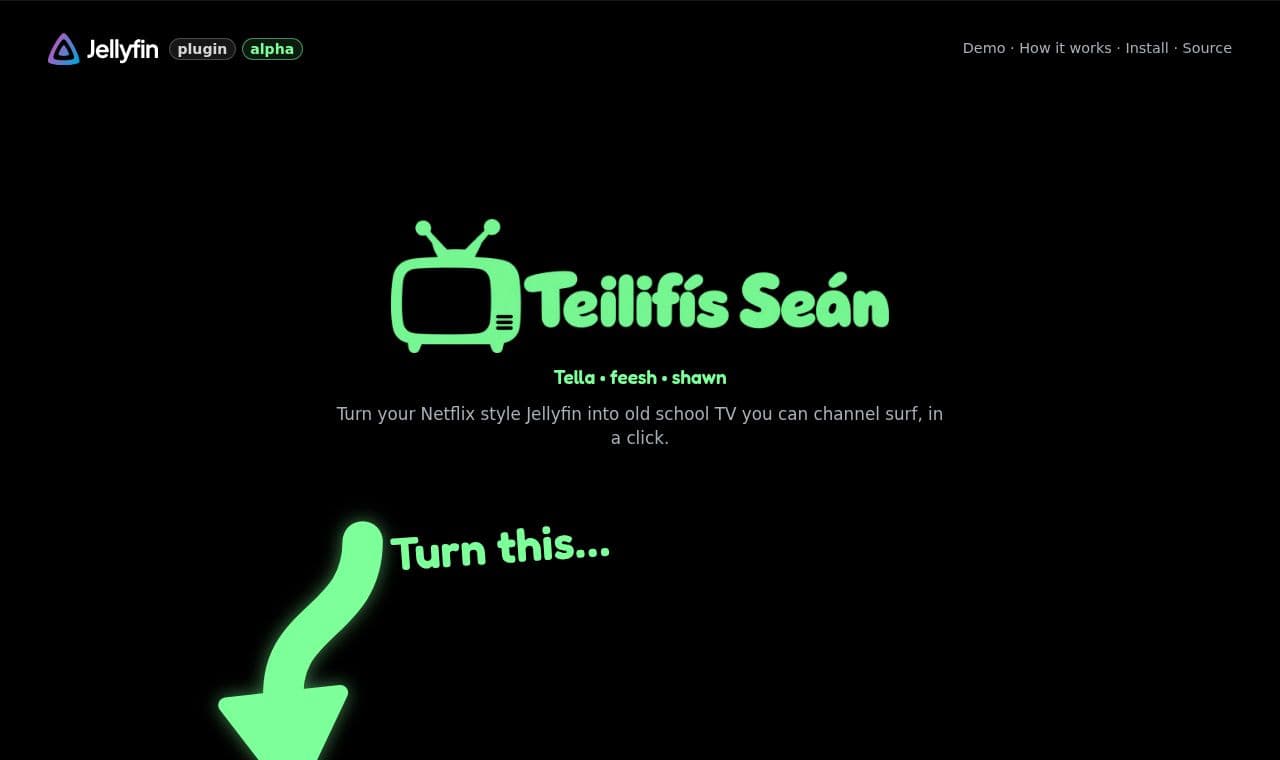Teilifís Seán 서비스 화면