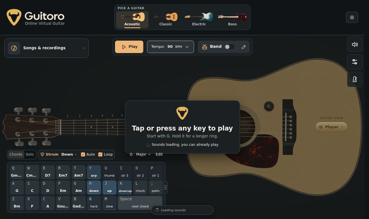 Guitoro 서비스 화면