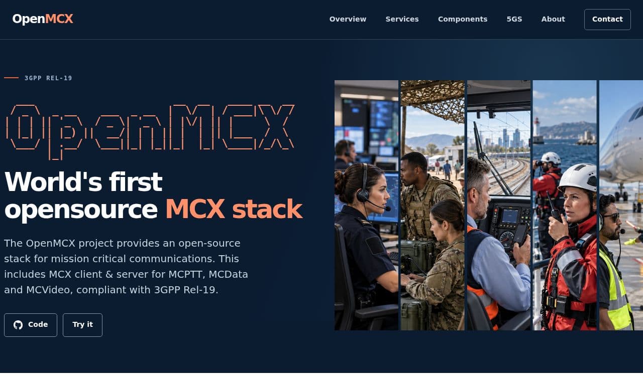 OpenMCX 서비스 화면