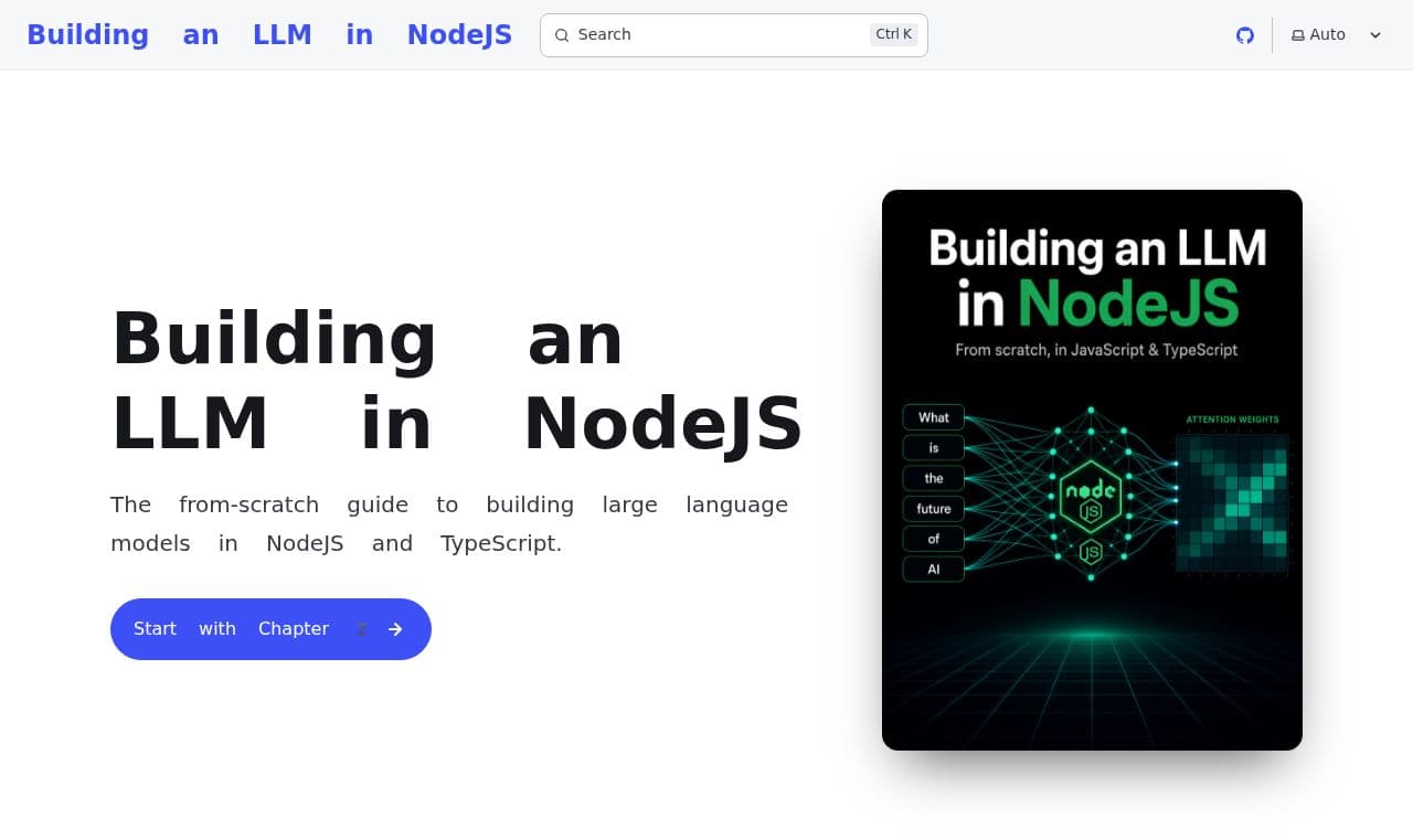 Building an LLM in NodeJS 서비스 화면