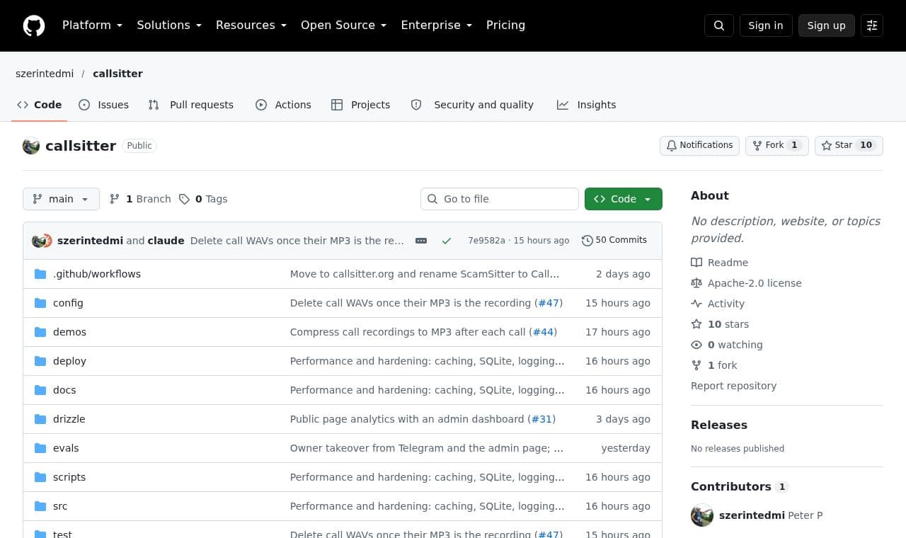 callsitter screenshot