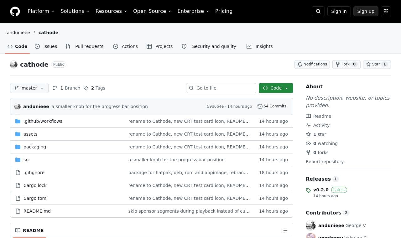 cathode screenshot