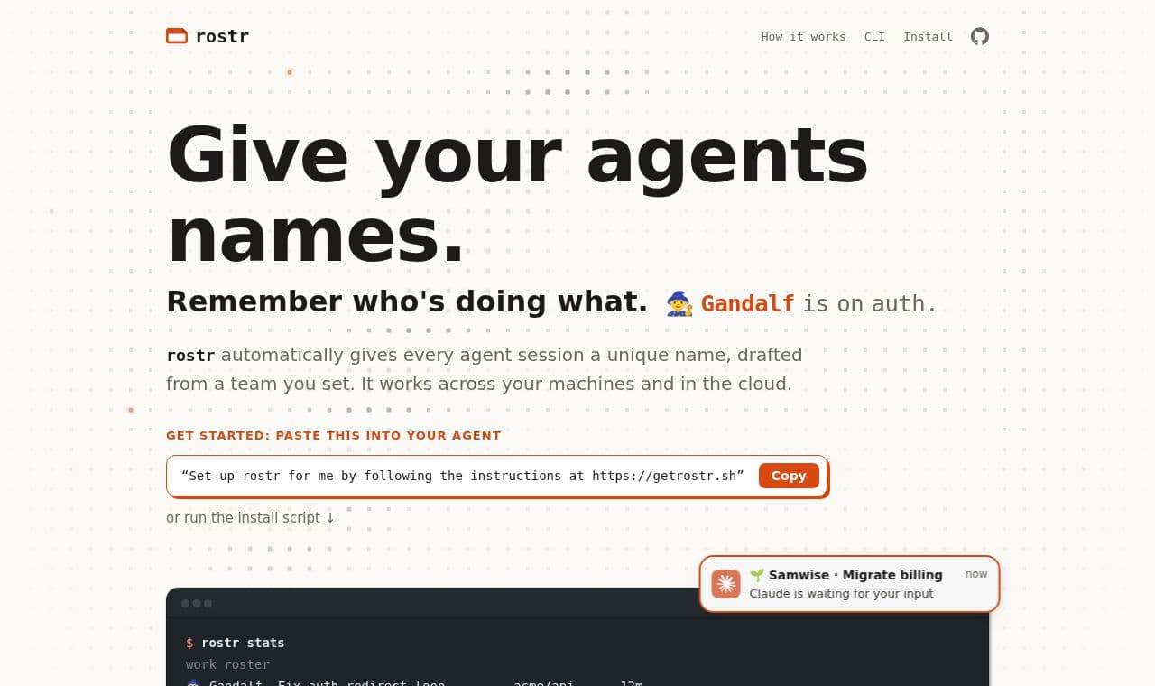 rostr screenshot