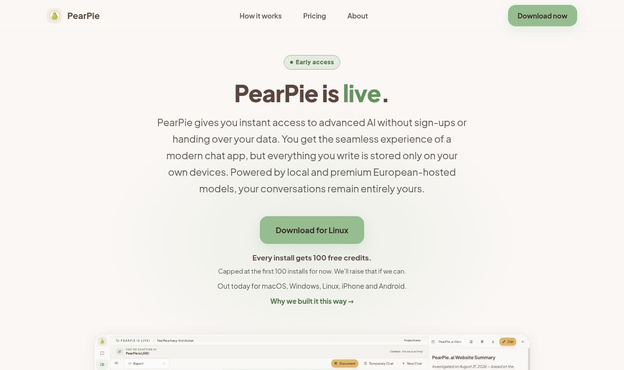 PearPie 서비스 화면