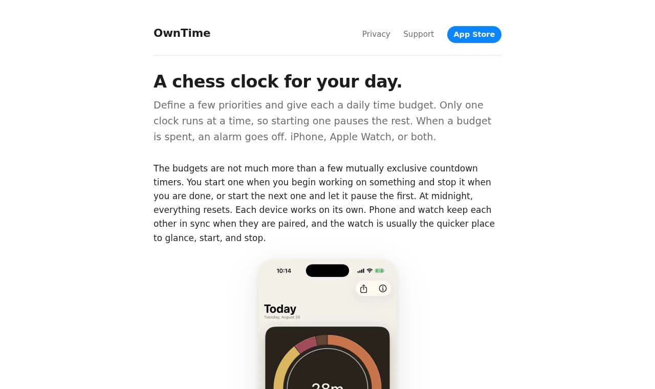 OwnTime 서비스 화면