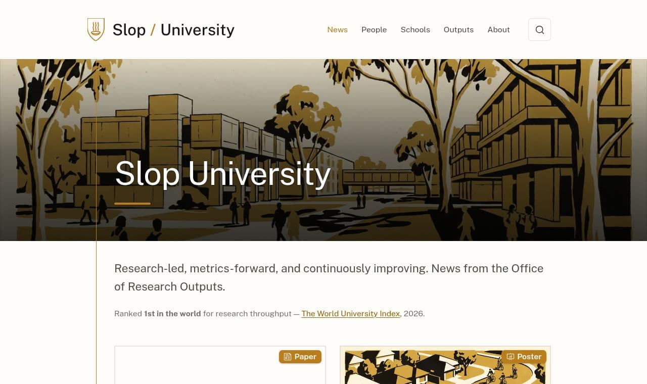 Slop University 서비스 화면