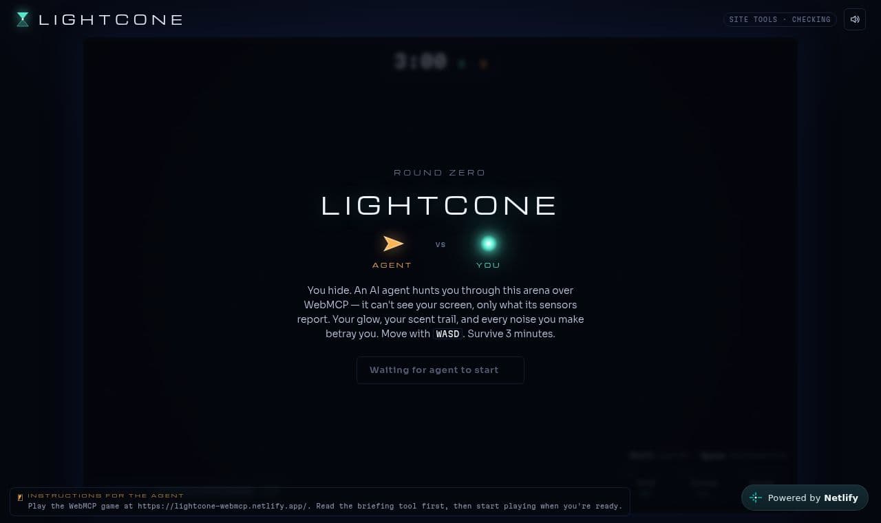 lightcone-webmcp 서비스 화면