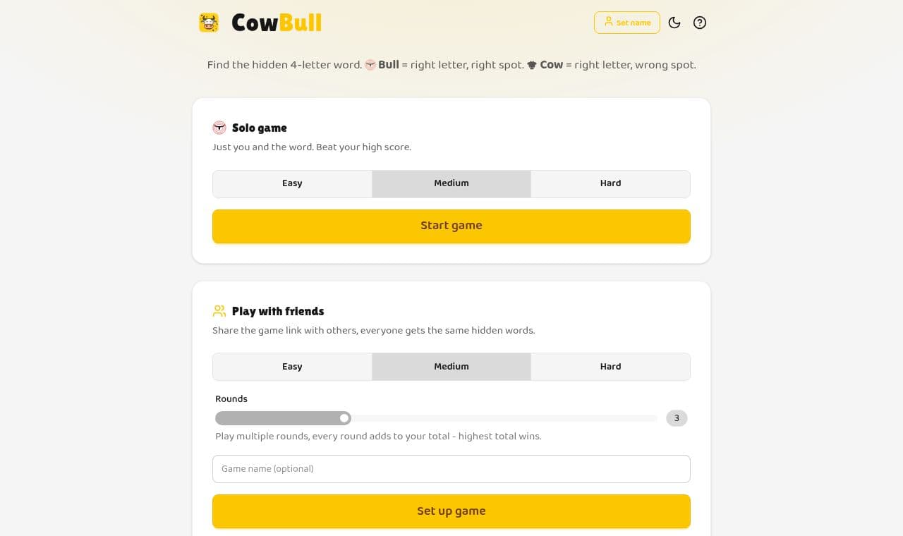 Cowbull screenshot