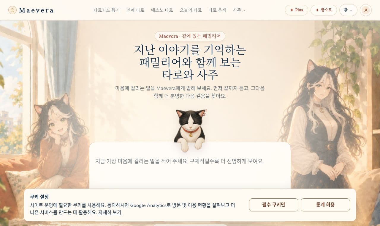 Maevera 서비스 화면