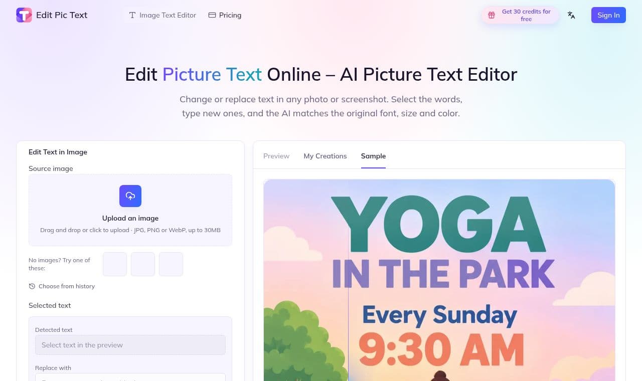 Edit Pic Text screenshot