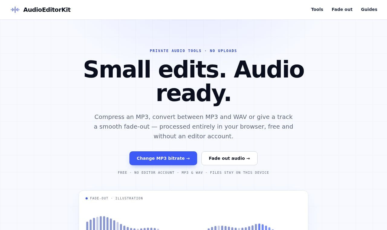 AudioEditorKit 서비스 화면