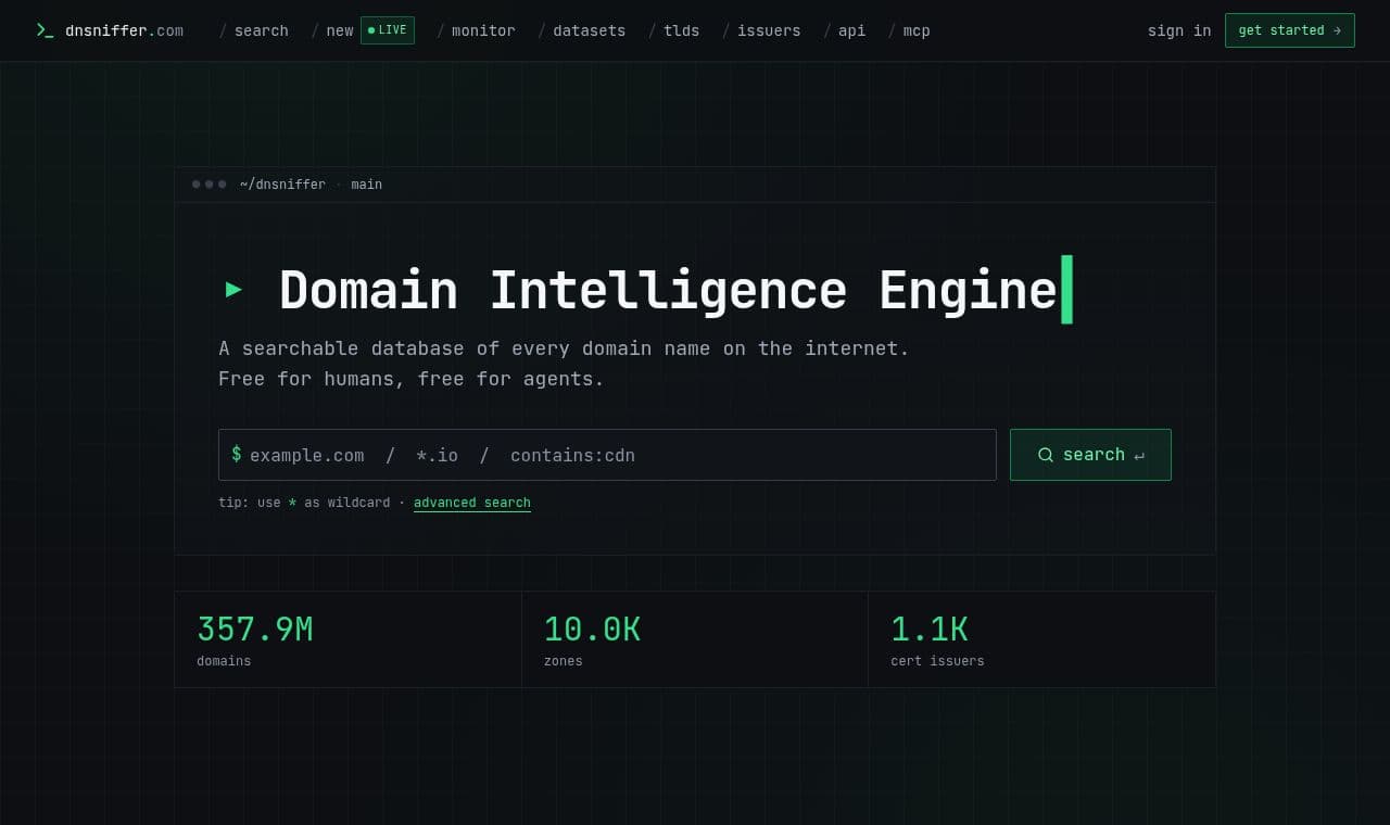 DNSniffer screenshot