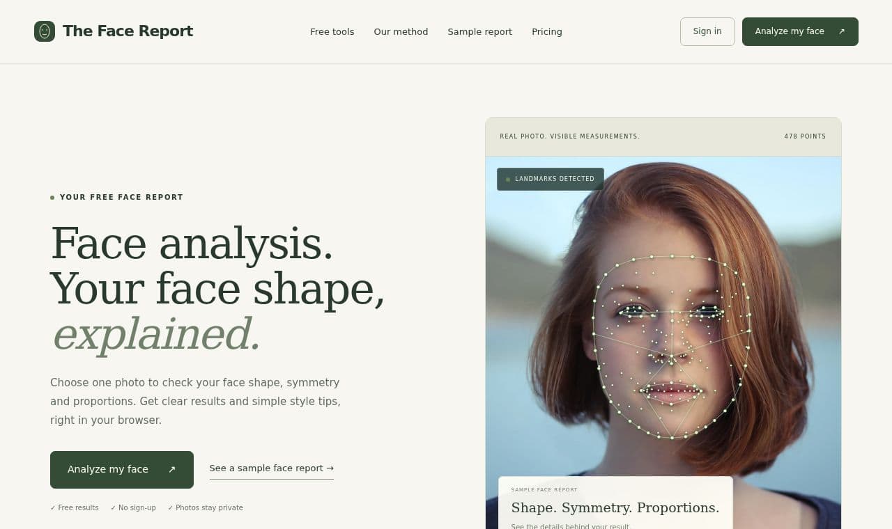 The Face Report screenshot
