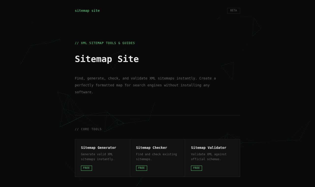 Sitemap Site 서비스 화면