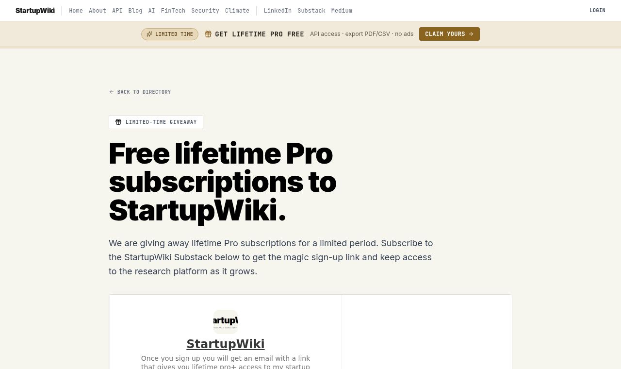 startupwiki 서비스 화면